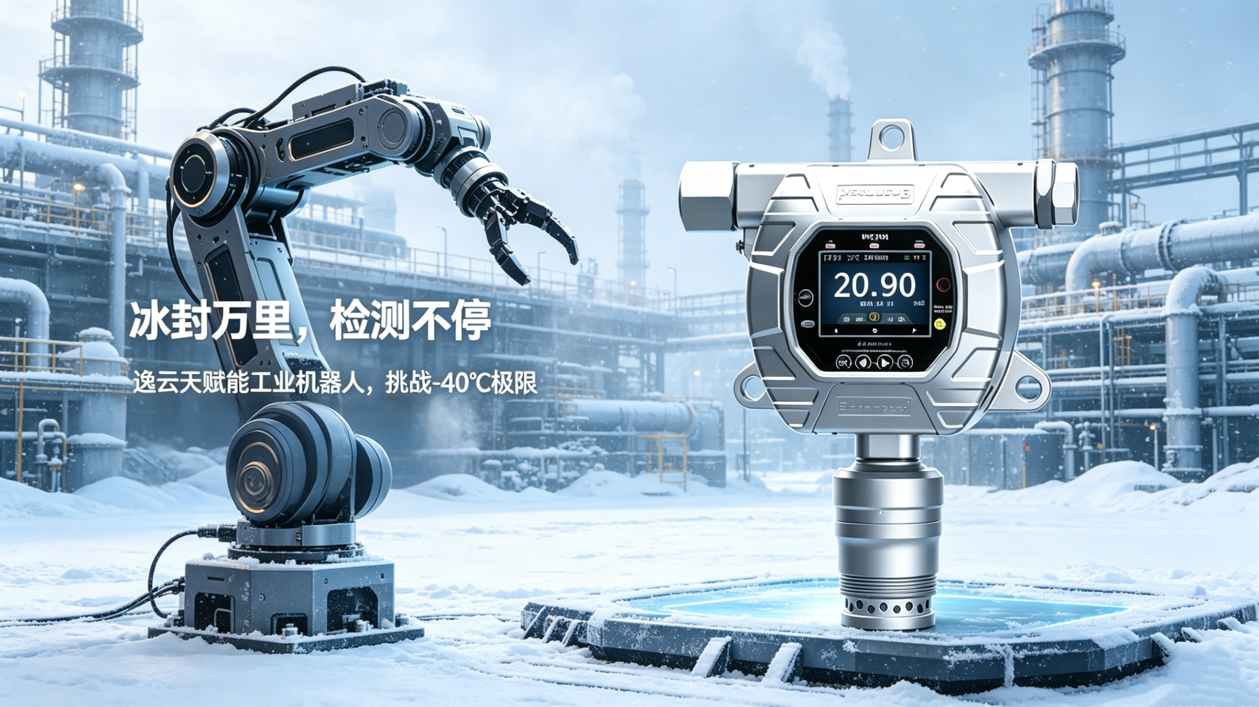 逸云天氣體檢測(cè)儀賦能工業(yè)機(jī)器人，破解-40℃極端環(huán)境檢測(cè)難題